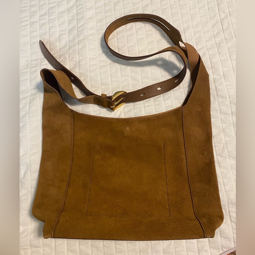 rag & bone Suede Hobo Shoulder Bag in Cognac Brown - Picture 8 of 9
